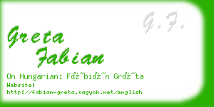 greta fabian business card